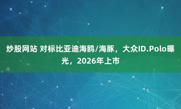 炒股网站 对标比亚迪海鸥/海豚，大众ID.Polo曝光，2026年上市
